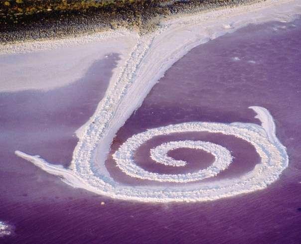 Spiral Jetty reappeared in 2003. This photo is from 2012.
