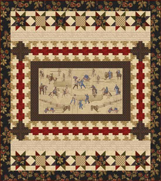 emories of the ivil War QUILT 1 eaturing fabrics from the emories of the ivil War collection by Jodi arrows for abric Requirements (A) 3284P-40... 1 panel () 3286-99... 1 ¼ yards () 3286-44.