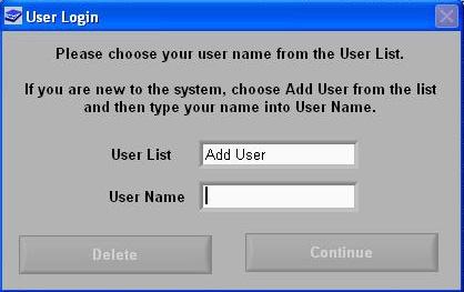 If the user s name is already in the list, click on the user s name and then click CONTINUE. You will be directed to the folder which contains all previously created configuration files (regimens). 1.
