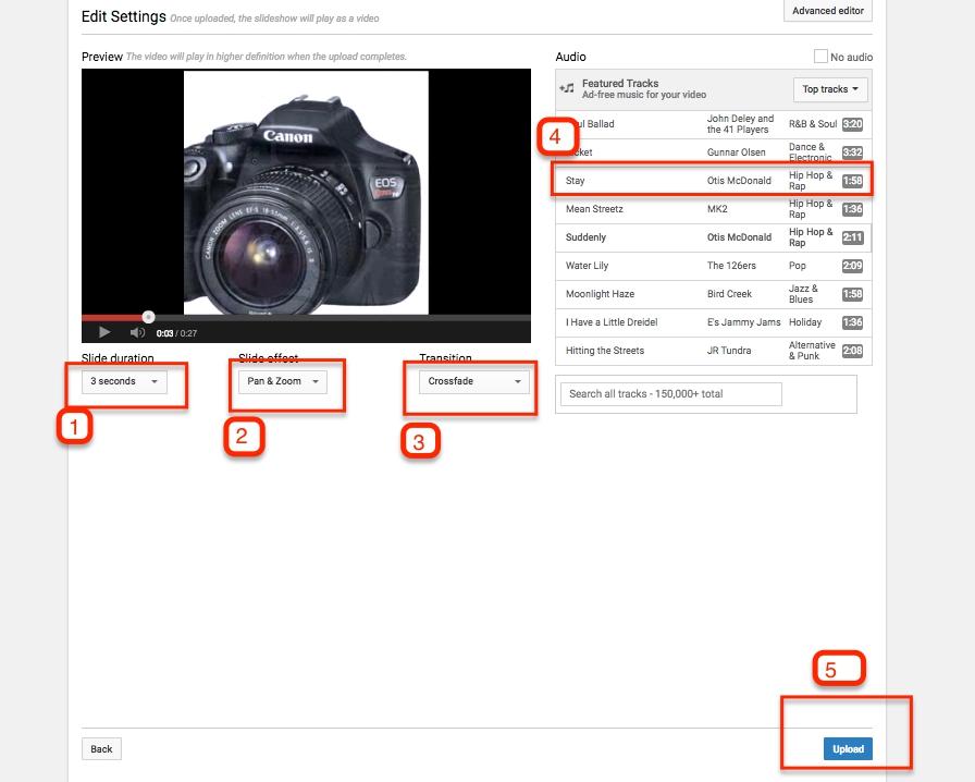 Step 11: Next we are going to set the text for the video. 1. Enter the Product and model of what you are promoting here, important, we are not adding anything else for ranking reasons.