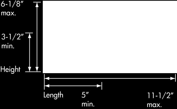 Height 3½ 6 1/ 8 Length 5