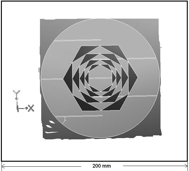 14 Figure 5.19: Hexagonal fractal patch antenna stacked with meander Figure 5.