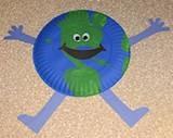 B) PAPER PLATE EARTHMAN Roll No. 13 to 24 Take a paper plate (medium size). Colour it blue and green by using thumb printing.