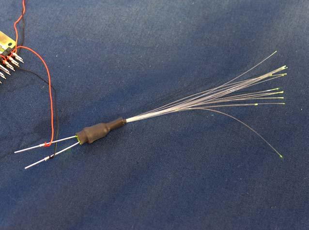 Fibers joined to LED with heatshrink tubing. Painting with Fiber Optics and Lighting It s easy!