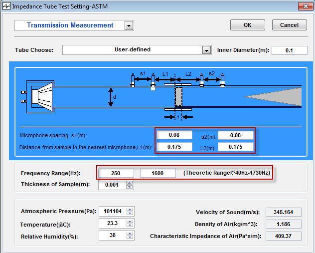 Transmission Loss Testing Process 1. In the main screen of VA-LAB, click on the Transfer Function Method (ASTM) to open the Impedance Tube Test window. 2.