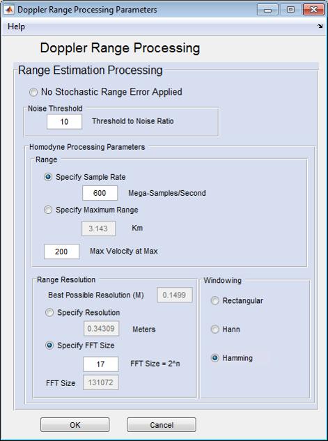 22 Fig. 3.6: Range processing parameters GUI analog-to-digital converter (ADC).