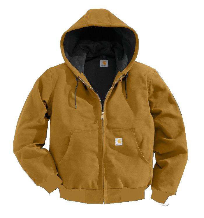 54 J001 Black Brown J131 MEN S CARHARTT DUCK DETROIT JACKET/ THERMAL LINED Made in the USA; thermal lining for