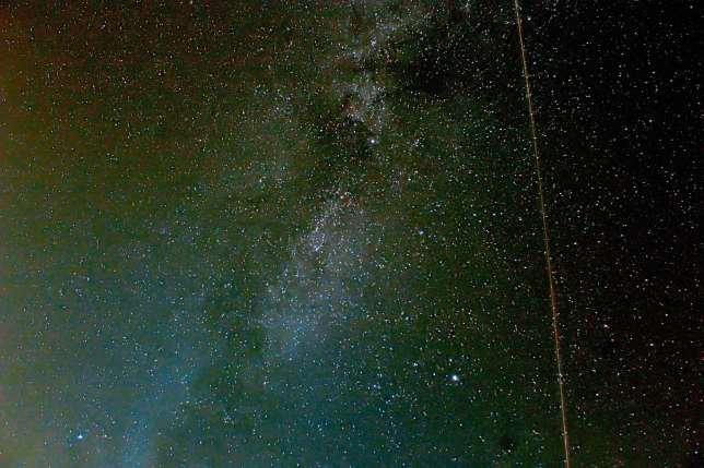 Milky Way & ISS taken using a Barn Door Tracker and