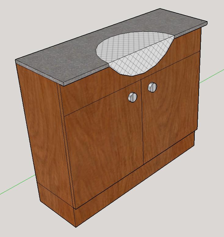 This will either be an inset basin(figure 1) or a semi-recessed basin(figure 2).