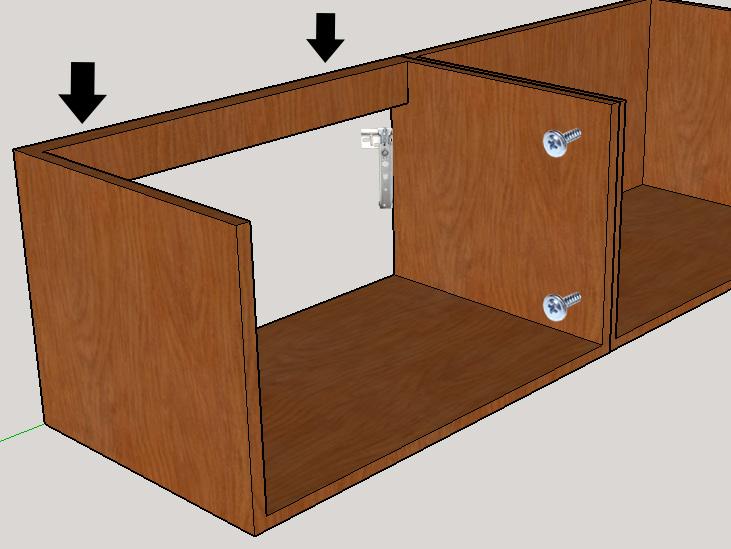 Finish by knocking the securing pin into place (Figure 1) A line should be drawn on the wall to position the cabinet hanger plates.