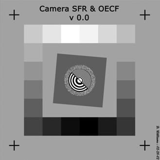 Figure 4 : Slanted-edge prototype target From slanted-edge image given by the detector, the associated software (Matlab) computes the SFR.