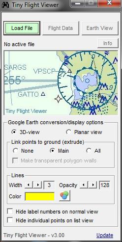 Flight Viewer display options will be saved between sessions and include: Flight path view type.
