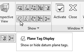 Click on the Plane Tag Display icon to toggle on/off the display of the plane tag.