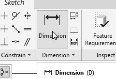 Pick the right vertical line as the geometry to dimension. 6. Place the dimension toward the right side. 5. Select the right vertical line. 6. Place the dimension, by clicking once with the middle-mouse-button, at a location toward the right of the sketch.