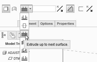 Parametric Modeling Fundamentals 1-41 5. In the Ribbon toolbar, click OK to exit the Creo Parametric 2D Sketcher and proceed to the next element of the feature definition. 6.