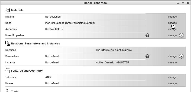 Use the left-mouse-button and select Prepare in the pull-down list as shown. 2. Pick Prepare 3. Select Model Properties in the expanded list as shown.