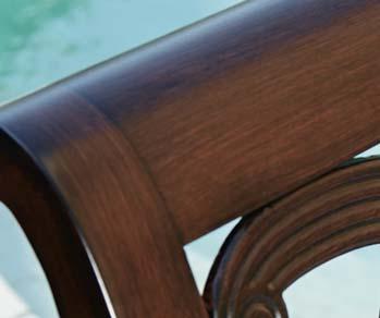 The bunching cocktail table features a custom tortoise shell finish.