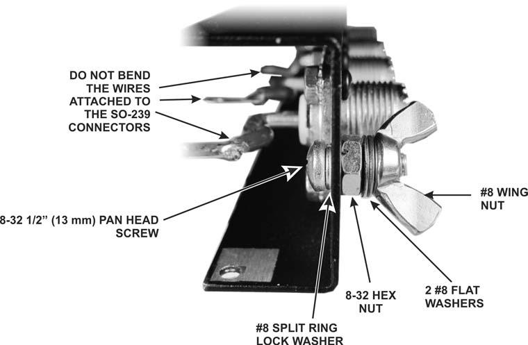 Mount the ground terminal at the end of the rear panel next to the ANT 3 connector as shown in