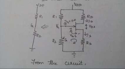 From the circuit, 1 By voltage divider sub To find apply