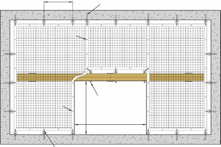 Step 5D 8-0 x 14-0 Vault Debris Netting Center Access Opening Application 2-0 (max) 5-1/2 Galvanized Wedge Anchor w/ Eyenut Anchor to Vault Ceiling 8 x 10 Netting (Folded) 4 x 4 Netting 5 x 8 Netting