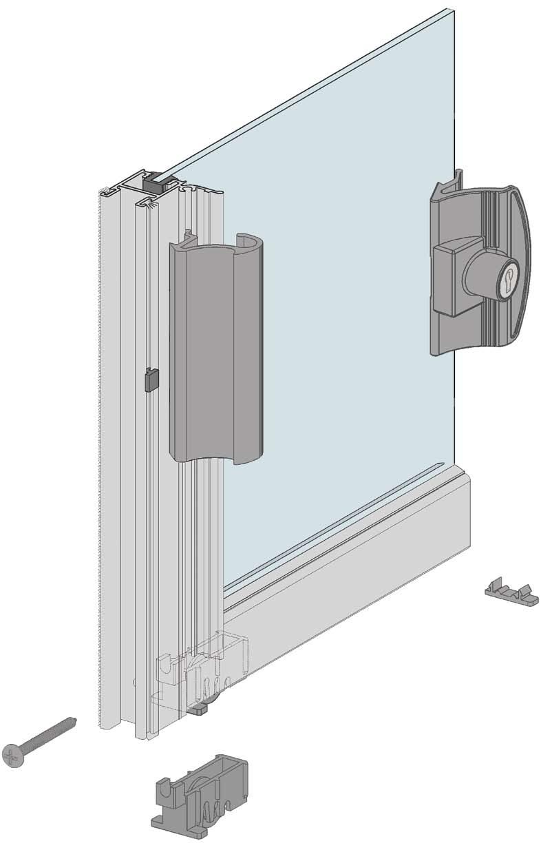 Series 502-504 OPENING SASH LOCK OPTIONS Replaces: Aug 03 Scale: NOT TO SCALE RESIDENTIAL SERIES Wrap around PVC glazing channel wedge secures the glass in the moving sash and prevents metal to glass