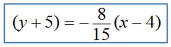 Example 10: Find the equation of the line that passes though the points (4, 5) and ( 11, 3).