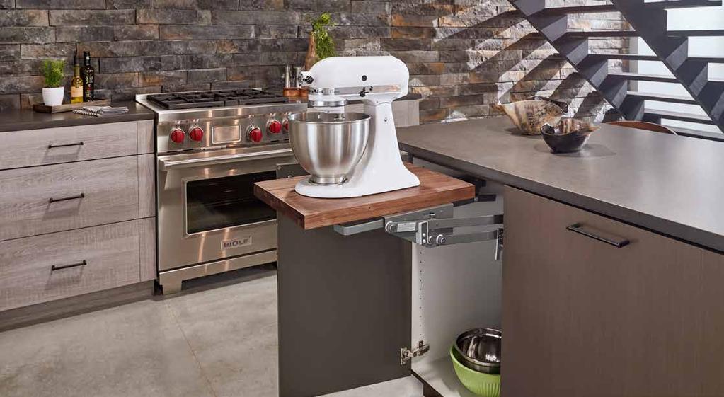 NOW AVAILABLE WITH SHELF & NEW COLOR Soft-Close Mixer Lift Kits kitchen 26 With design flexibility in mind, our mixer lift series is now available as a complete kit!