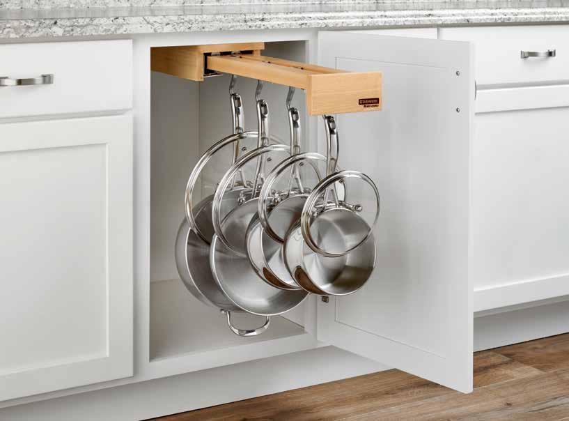 GLIDEWARE IS NOW PART OF THE REV-A-SHELF LINE Glideware Pullouts Glideware is a revolutionary organizing pullout that allows you to securely hang your accessories inside of your cabinet and brings