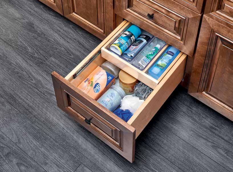 4VDOHT-18SC-1 Vanity Drawers Conveniently store makeup, hair appliances and toiletries together in one complete drawer system with Rev-A-Shelf s new 4VDO Series.