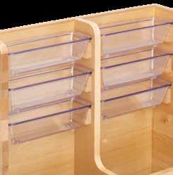 and six acrylic bins for the upper level of storage.