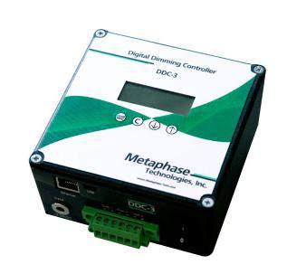 4 Amp continuous 40 Amps strobed DDC-3 Digital Dimming Controller (DDC) - 3 Channels Metaphase Technologies Digital Dimming Controller (DDC-3) provides 0-10V dimming true voltage control of three