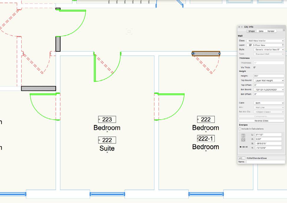 LAYERS AND CLASSES FOR RENOVATION PROJECT (CONT D) REMOVING EXISTING OBJECT IN EXISTING WALL (DOOR/ WINDOW DEMOLITION WITH WALL INFILL) For this situation, the existing door will be changed to an