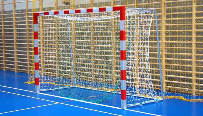 Made in following variants: 3-41 3-41-1 Professional aluminum handball goals 2x3 m, reinforced, made of aluminum profile, with folding bows.
