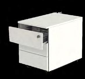 A lockable pedestal with drawers for additional storage is available