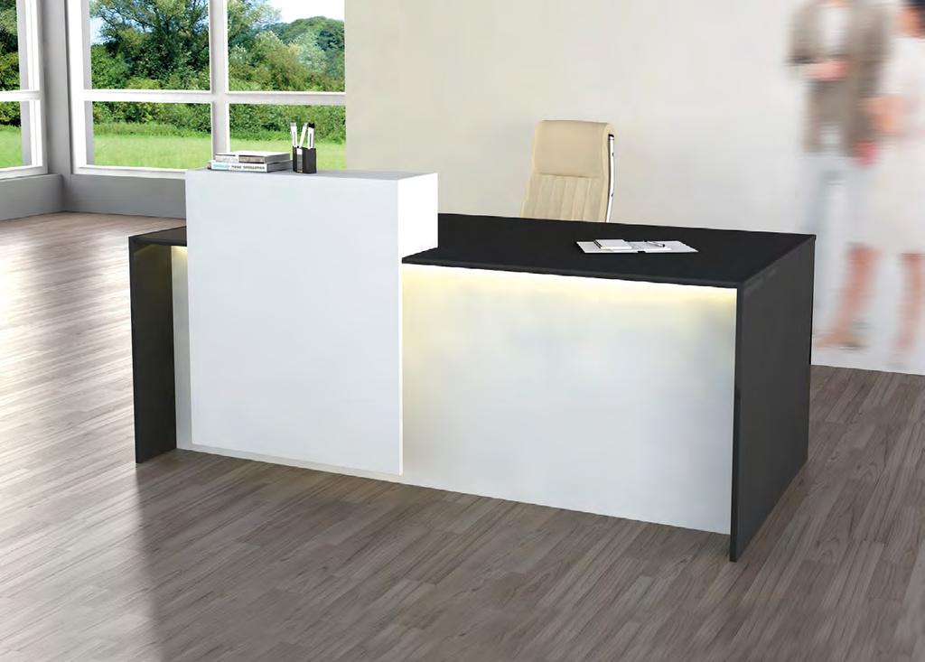 Reception desk Palermo LED lighting Recessed front Palermo Part-No.