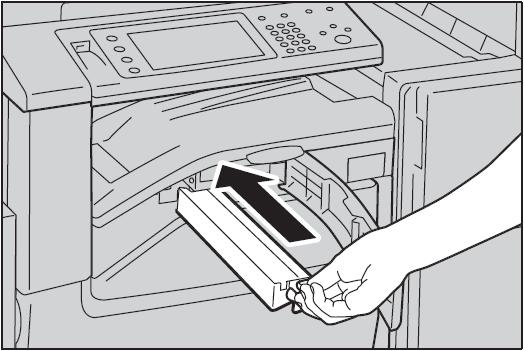 4: Insert the emptied hole punch waste container into the finisher until it