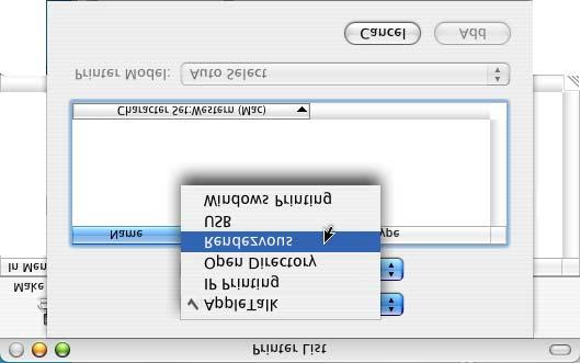 Instalarea și configurarea aparatului H Alegeţi numele modelului dumneavoastră după care executaţi click pe Add (Adăugare). Pentru utilizatorii Mac OS X 10.2.4 la 10.