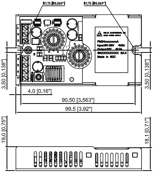 Mechanical Drawing (Panel-mount Package) Mechanical Dimensions Pin Connections Pin Function for Single Output model Function for Dual Output model 1 Vin+ Vin+ 2 Vin- Vin- 3 On/off On/off 4 Vout-