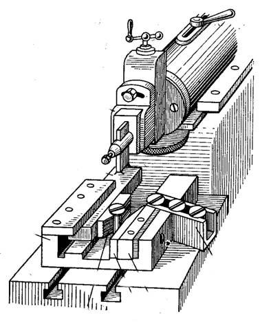 Fig. 4.6.9 Double cut attachment used in shaping machine. Thread rolling attachment The thread of fasteners is done by mass production methods.