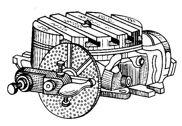Fig. 4.6.15 A Universal type dividing head and its application.