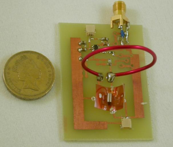 frequency ( > 1 GHz) will allow antenna loop close to harvester size (5 mm) Ref: C. He, M. Kiziroglou, D. Yates and E.
