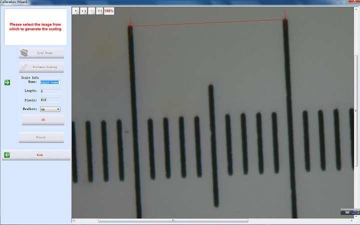 Figure 10 Calibration Enter micrometer information on the left control panel; then click the button OK.