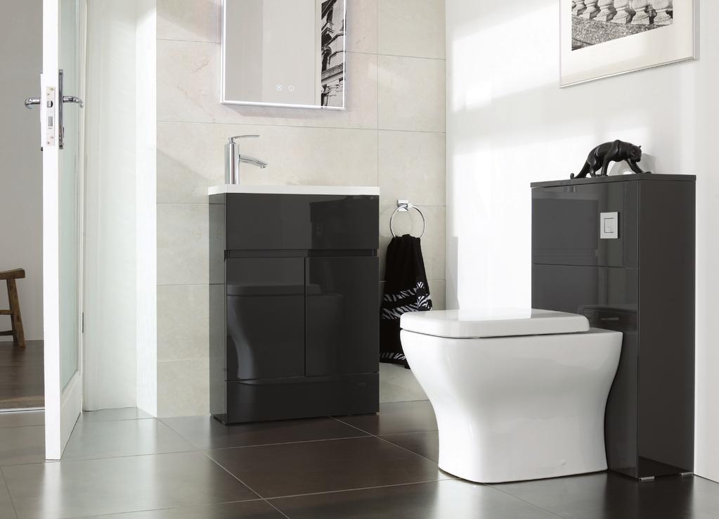 LIANA FURNITURE Based around our Art and Finesse basin range, Liana vanity units with their sleek handleless design and smart, glossy, coordinated carcass and door finishes, are bound to make a