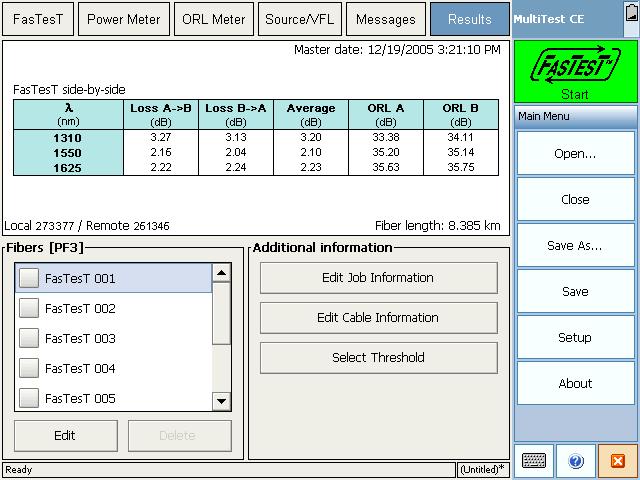 wavelengths) and fiber-length measurement Interface available in English and Russian Display comprehensive test results thanks to the FTB-3930 s data management software (FTB-400).