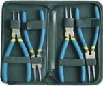 in synthetic leather wallet 350 4-piece Circlip Pliers Sets - Straight and bent tips - for internal and external circlips - non-slip cushion grip handles Packed in a