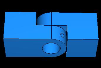 Abaqus/CAE positions the two hinge pieces so that the two selected edges are colinear, as shown in Figure C 32.