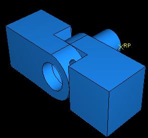 flange holes as the cylindrical surface of the fixed instance, and the direction of the arrows is not important.) Abaqus/CAE will position the pin as shown in Figure C 33.