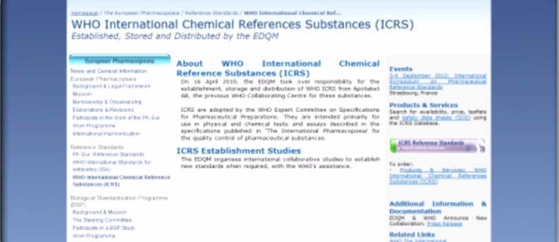 ternational Chemical Reference Substances