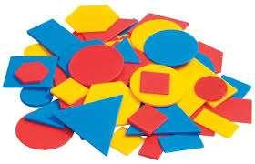 Developing geometric thinking 10 Attribute blocks Free Play Activity Attribute block consist of shapes (triangles, squares, rectangles, circles and hexagons) in different colours, size and thickness.