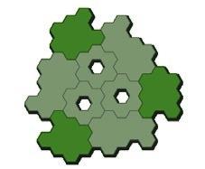 Next, place the 3 largest Board Tiles as shown above.